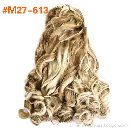 24 Inch French Curly Loose Curl Wave Crochet Braids Synthetic Braiding Hair Pre-Looped  Spiral Curl Hair Wavy Curly Braiding